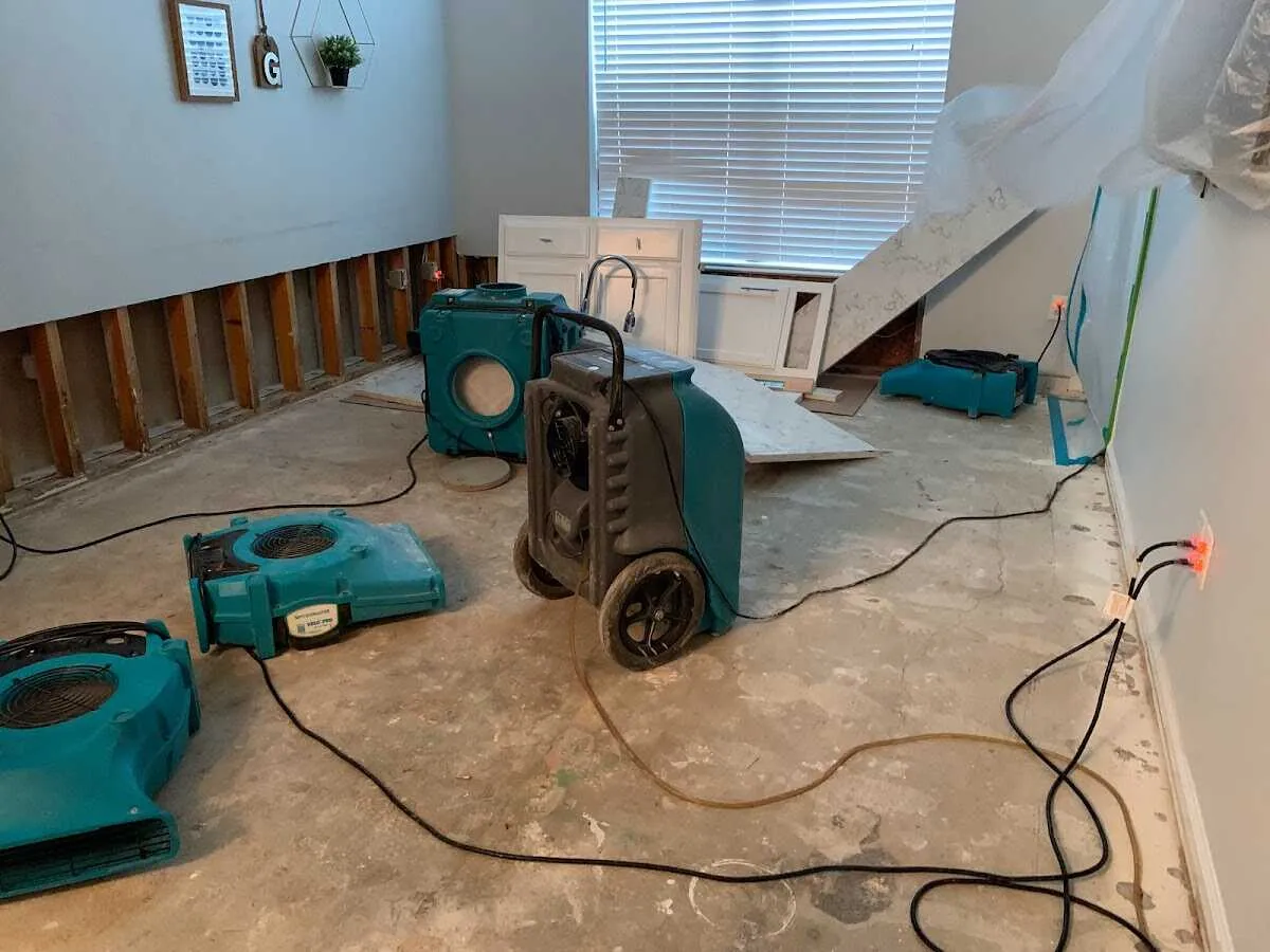 Dehumidifier in flood-cut room for Water Extraction & Removal in Morton Grove